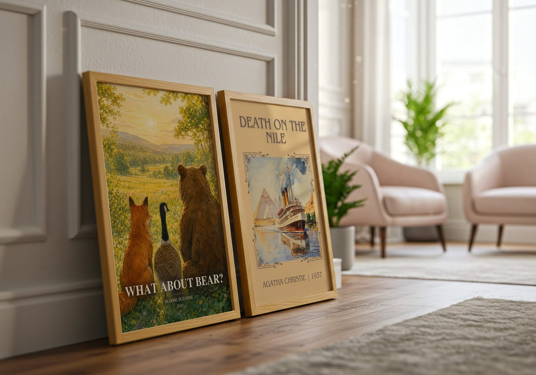 What about Bear? watercolour print framed by window – literary home decor