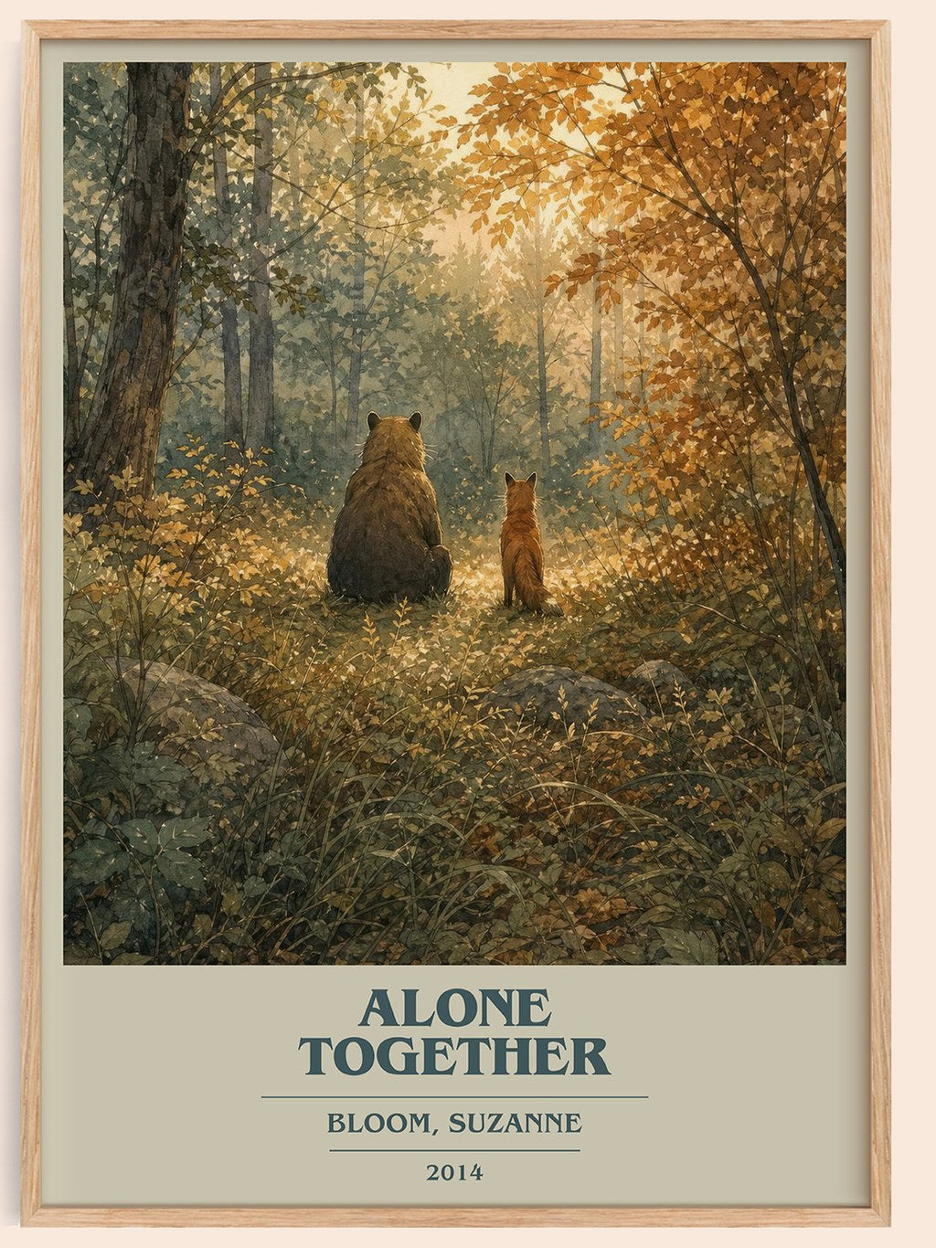Alone together book cover book poster by Bloom, Suzanne – framed literary art print