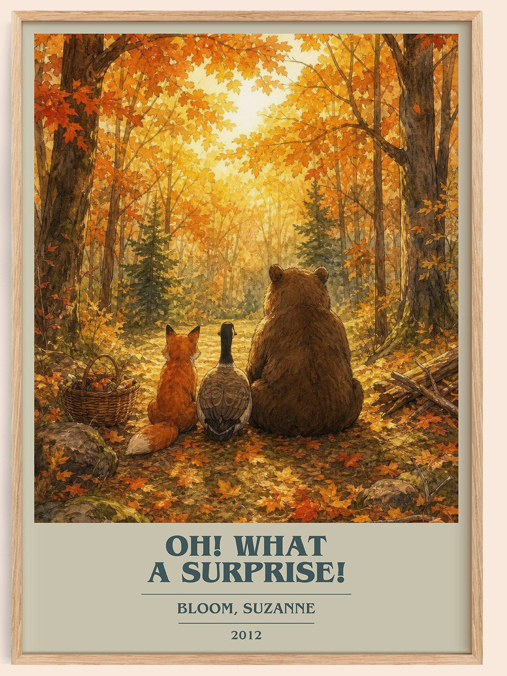Oh! What a surprise! book cover book poster by Bloom, Suzanne – framed literary art print