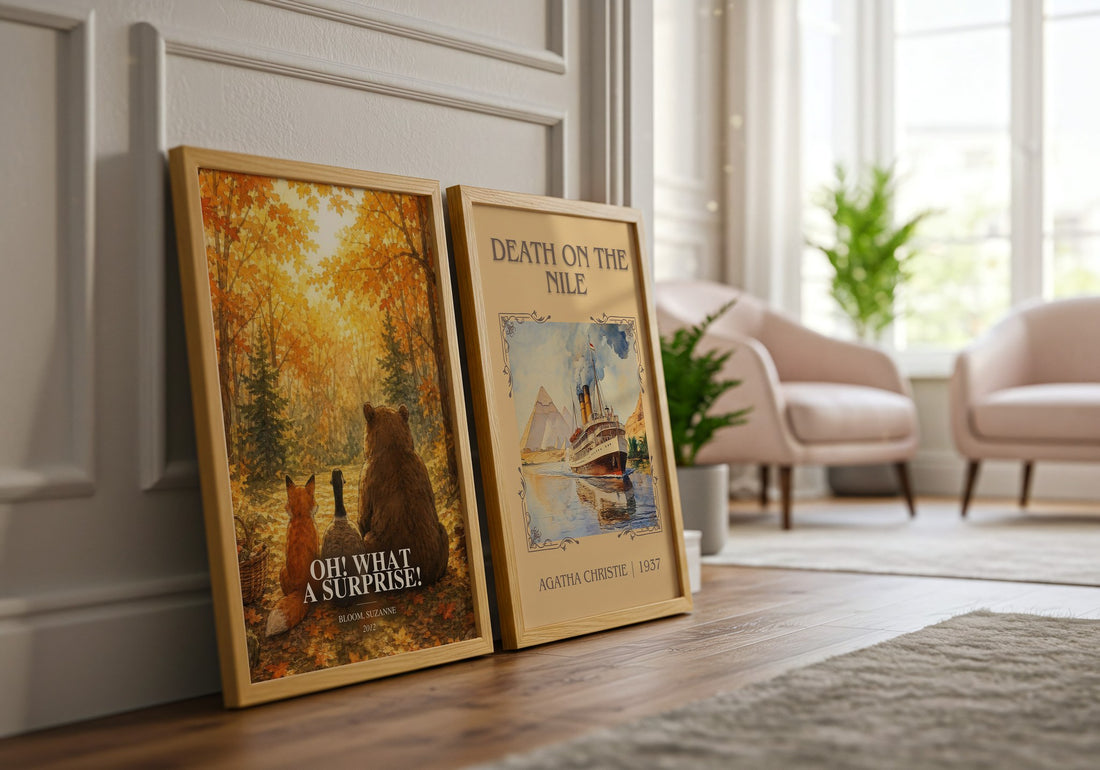 Oh! What a surprise! watercolour print framed by window – literary home decor