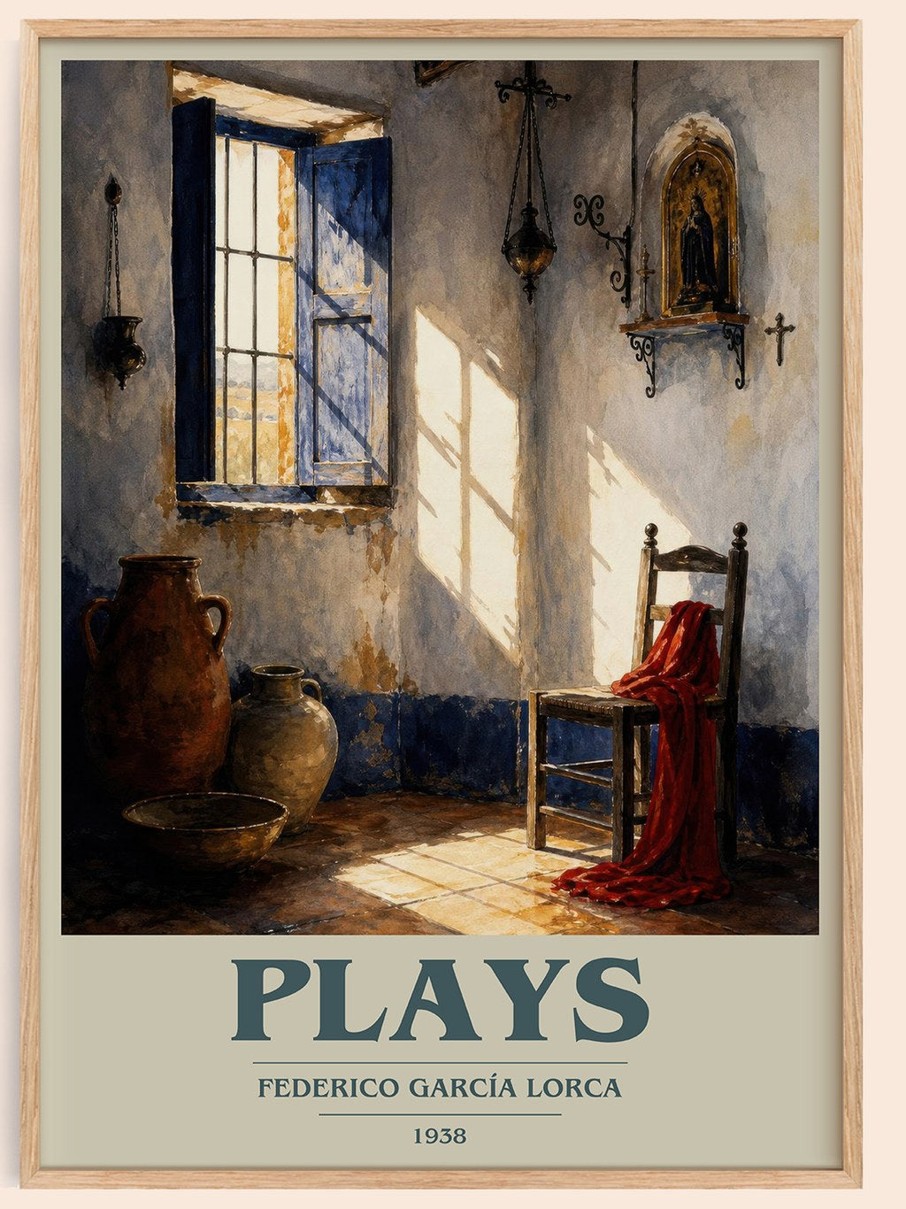 Plays book cover book poster by Federico García Lorca – framed literary art print