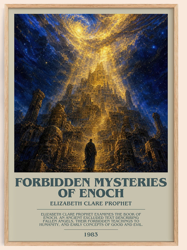 Forbidden mysteries of Enoch bookish book poster by Elizabeth Clare Prophet – framed literary art print