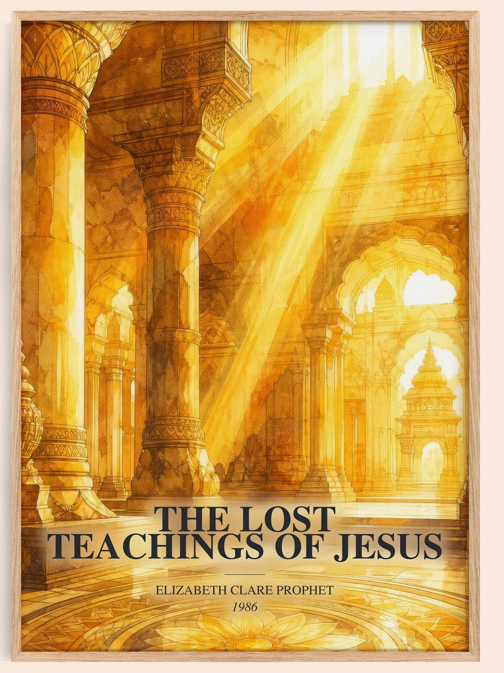 The lost teachings of Jesus watercolour book poster by Elizabeth Clare Prophet – framed literary art print