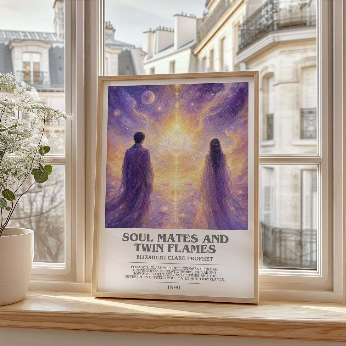 Soul Mates and Twin Flames bookish poster colour and style options – Elizabeth Clare Prophet book art