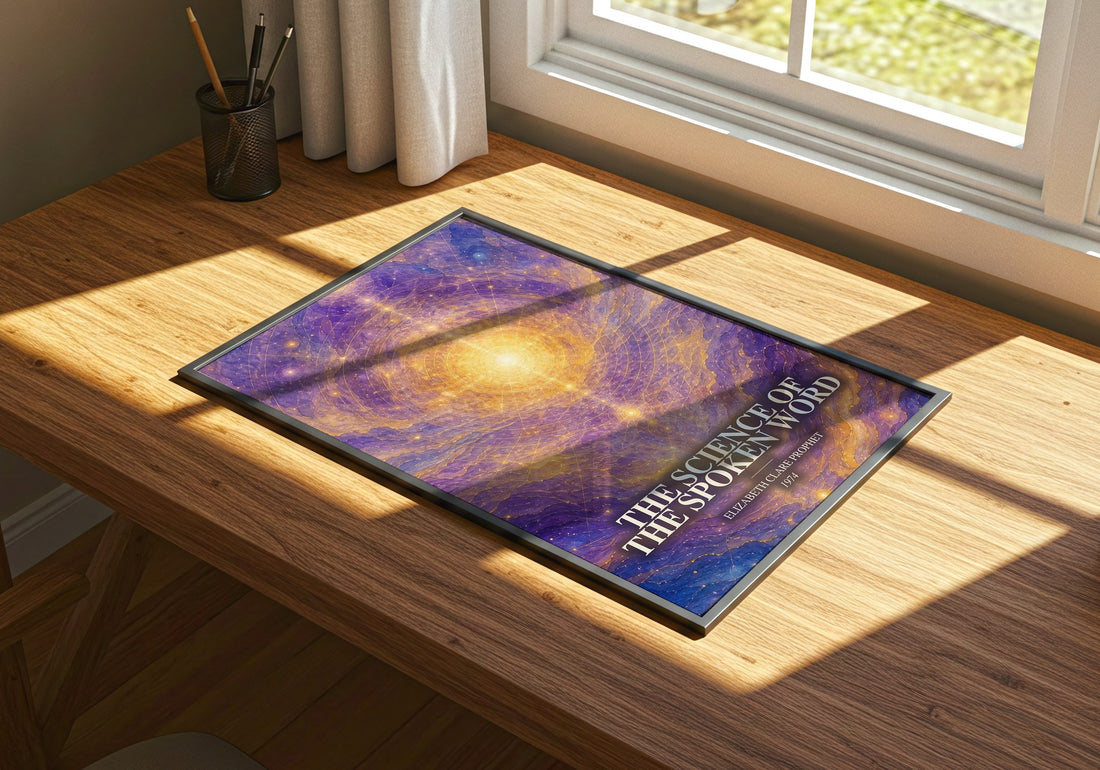 The science of the spoken word watercolour book poster framed on wall – non fiction wall art