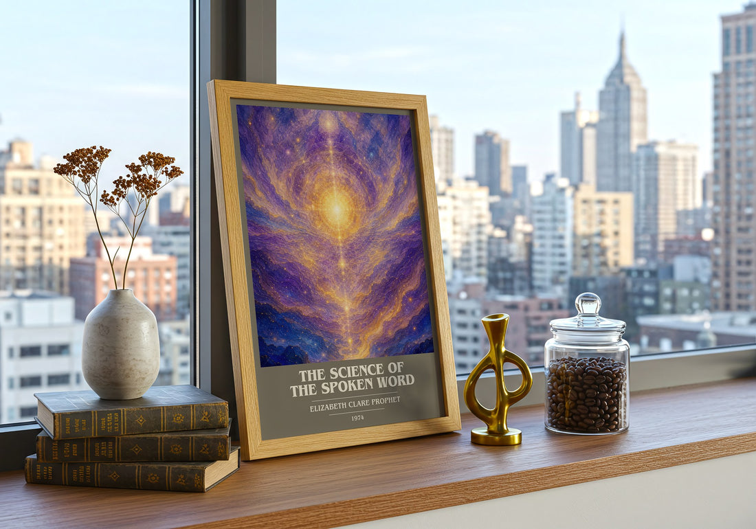 The science of the spoken word book cover print framed by window – literary home decor