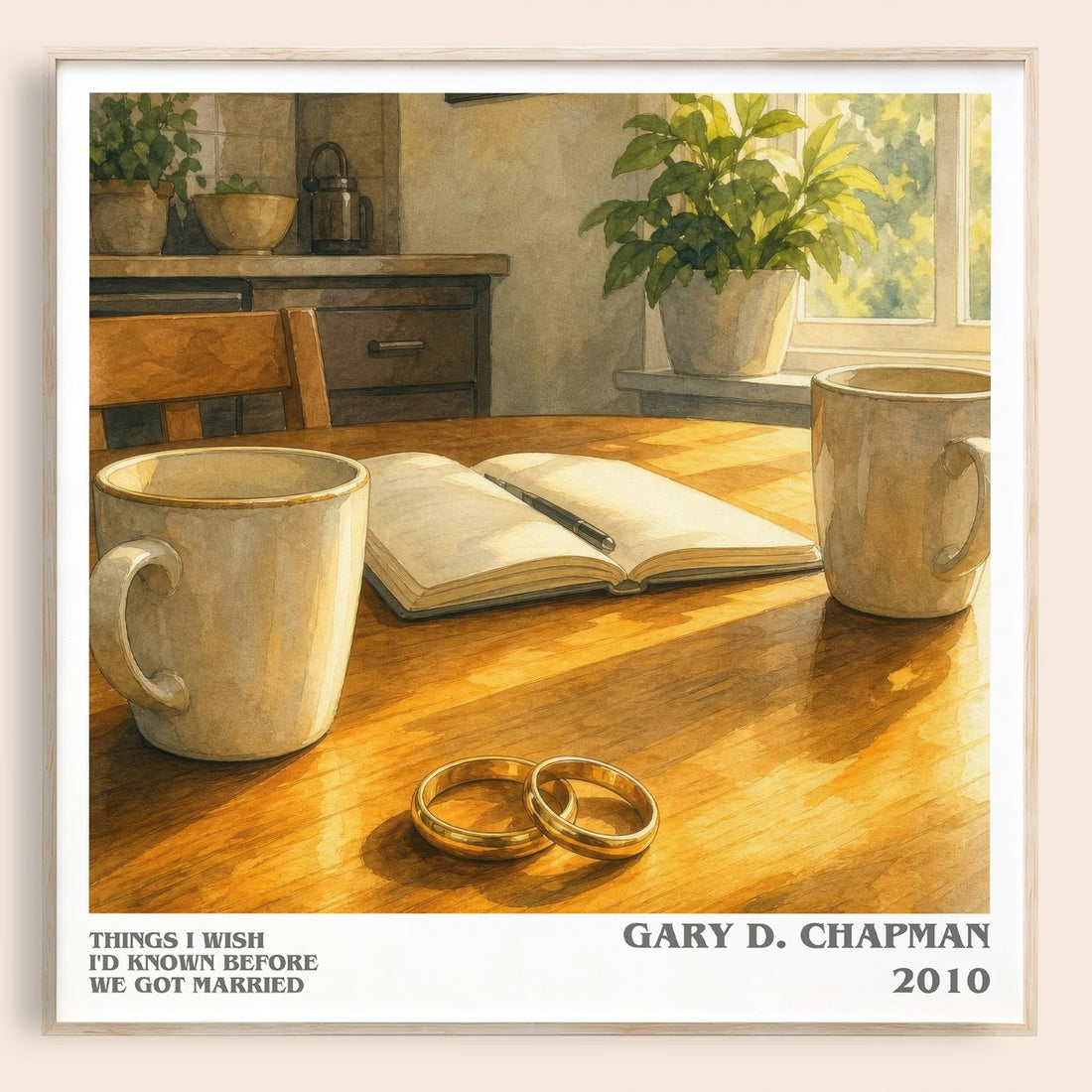 Things I wish I'd known before we got married literary book poster by Gary D. Chapman – framed literary art print