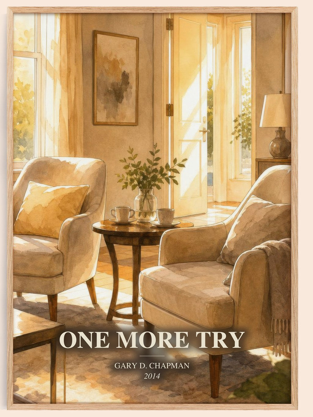 One more try watercolour book poster by Gary D. Chapman – framed literary art print