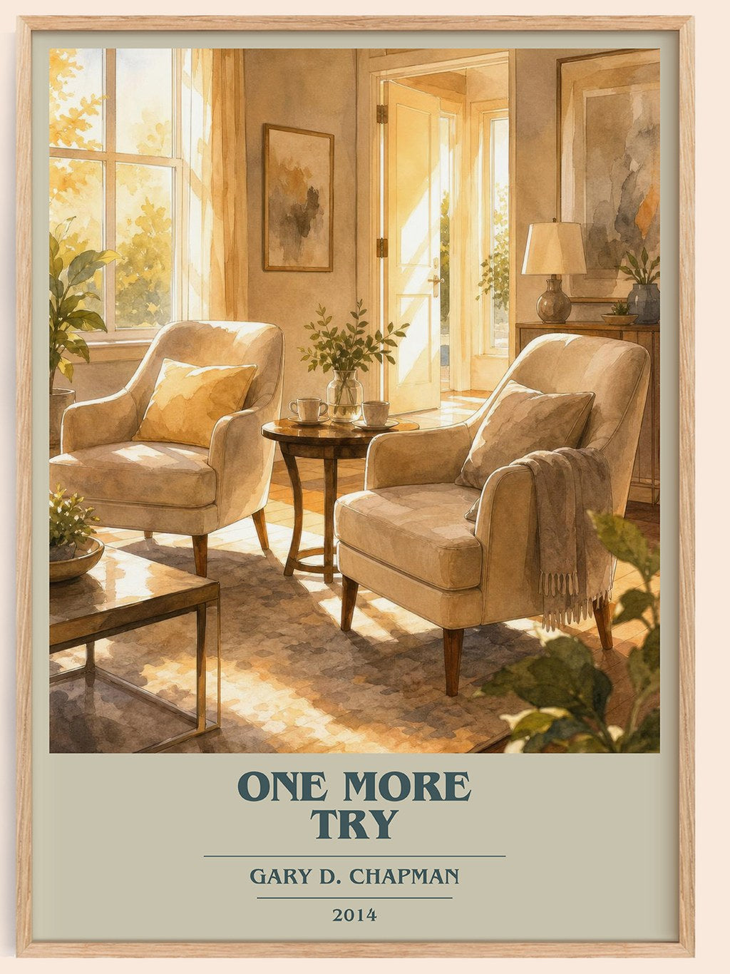 One more try book cover book poster by Gary D. Chapman – framed literary art print