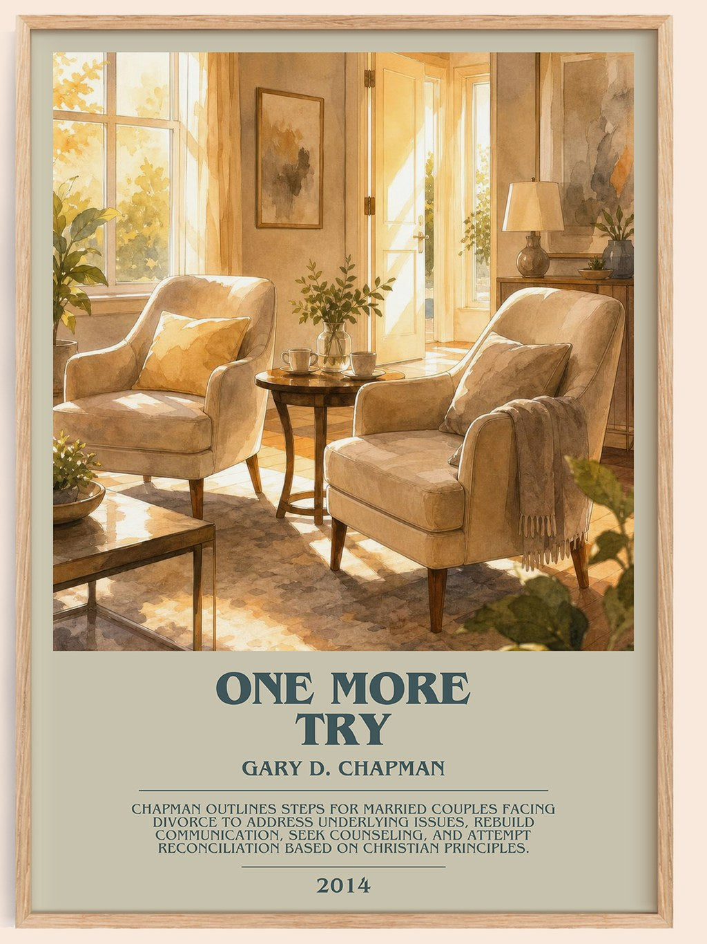 One more try bookish book poster by Gary D. Chapman – framed literary art print