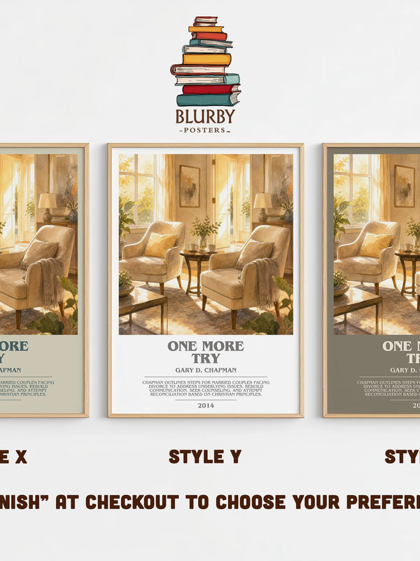 One more try bookish print in frame leaning in hallway – non fiction wall art