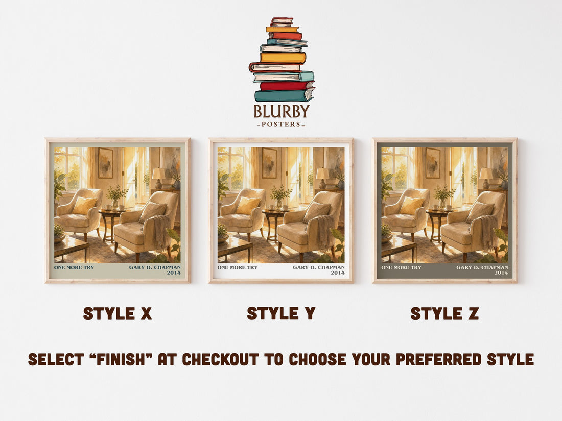 One more try literary print in frame leaning in hallway – non fiction wall art (mockup)