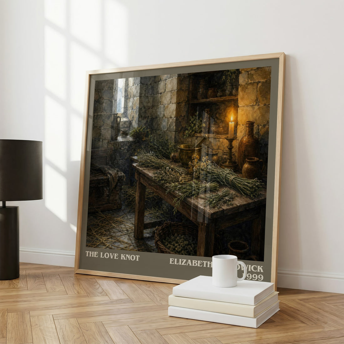 The Love Knot literary print framed by window – literary home decor