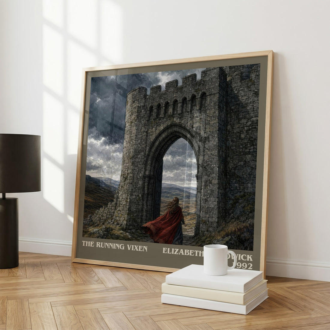 The running vixen literary print framed by window – literary home decor