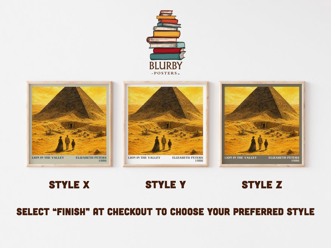 Lion in the valley literary print in frame leaning in hallway – mystery wall art (mockup)