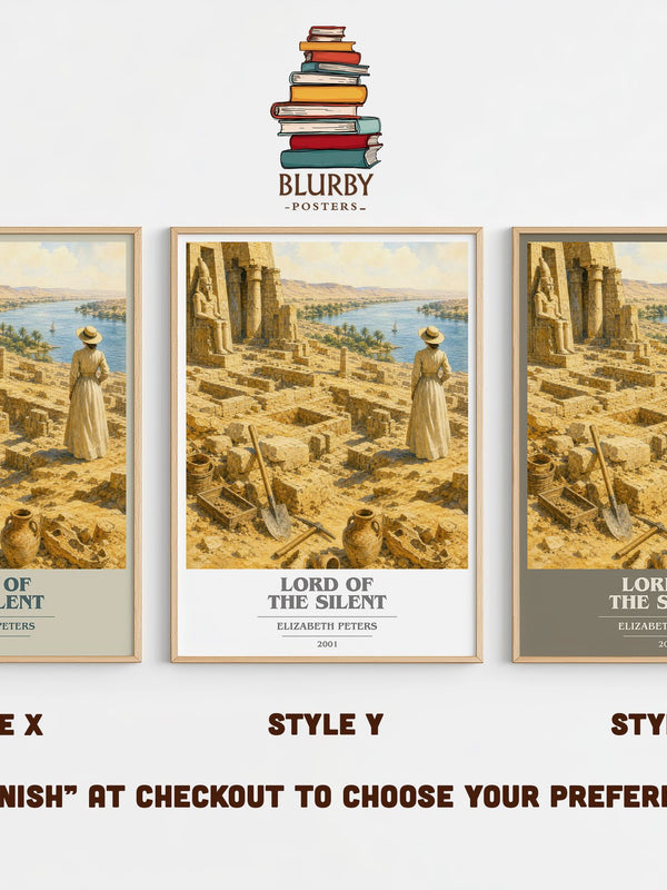 Lord of the silent book cover print in frame leaning in hallway – mystery wall art