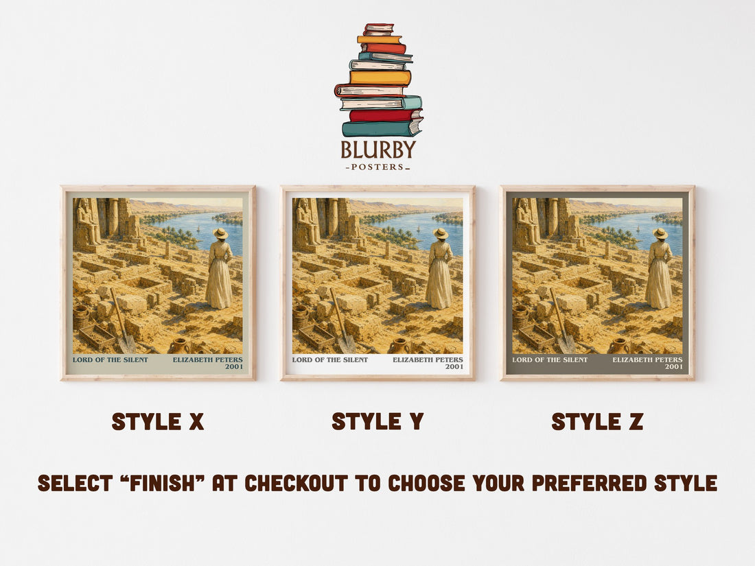 Lord of the silent literary print in frame leaning in hallway – mystery wall art (mockup)