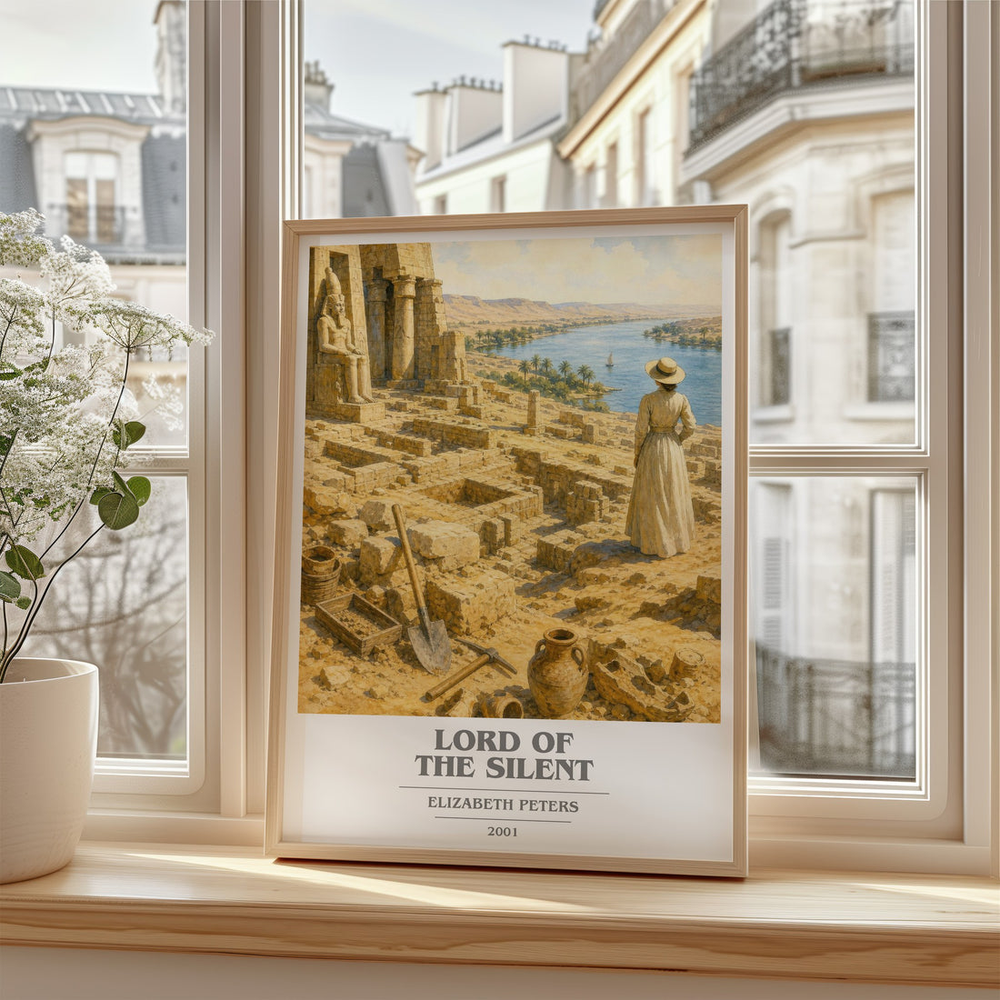 Lord of the silent book cover poster colour and style options – Elizabeth Peters book art