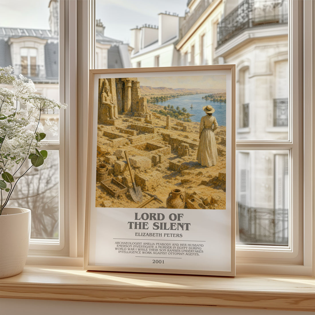 Lord of the silent bookish poster colour and style options – Elizabeth Peters book art