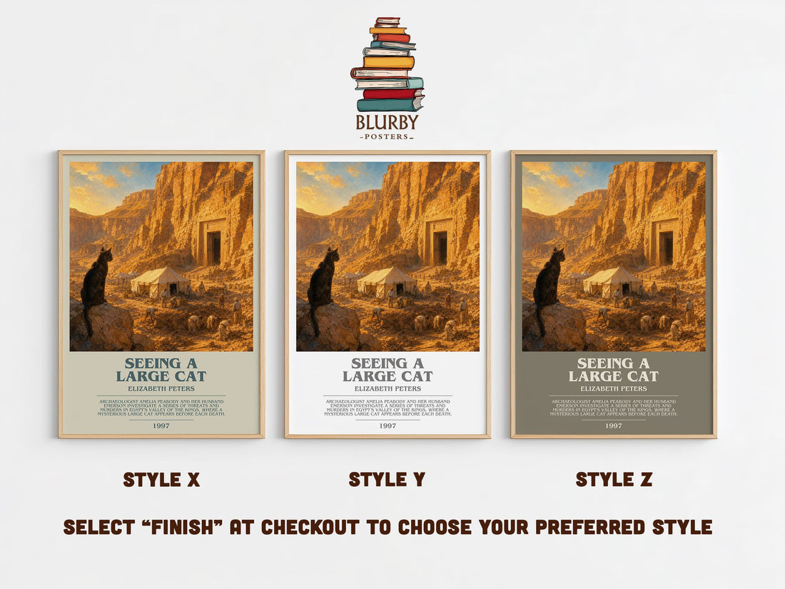Seeing a large cat bookish print in frame leaning in hallway – mystery wall art (mockup)