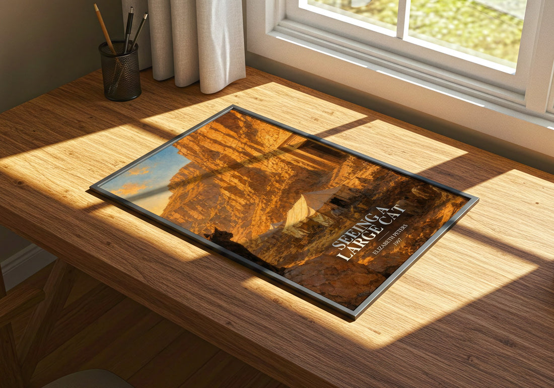 Seeing a large cat watercolour book poster framed on wall – mystery wall art