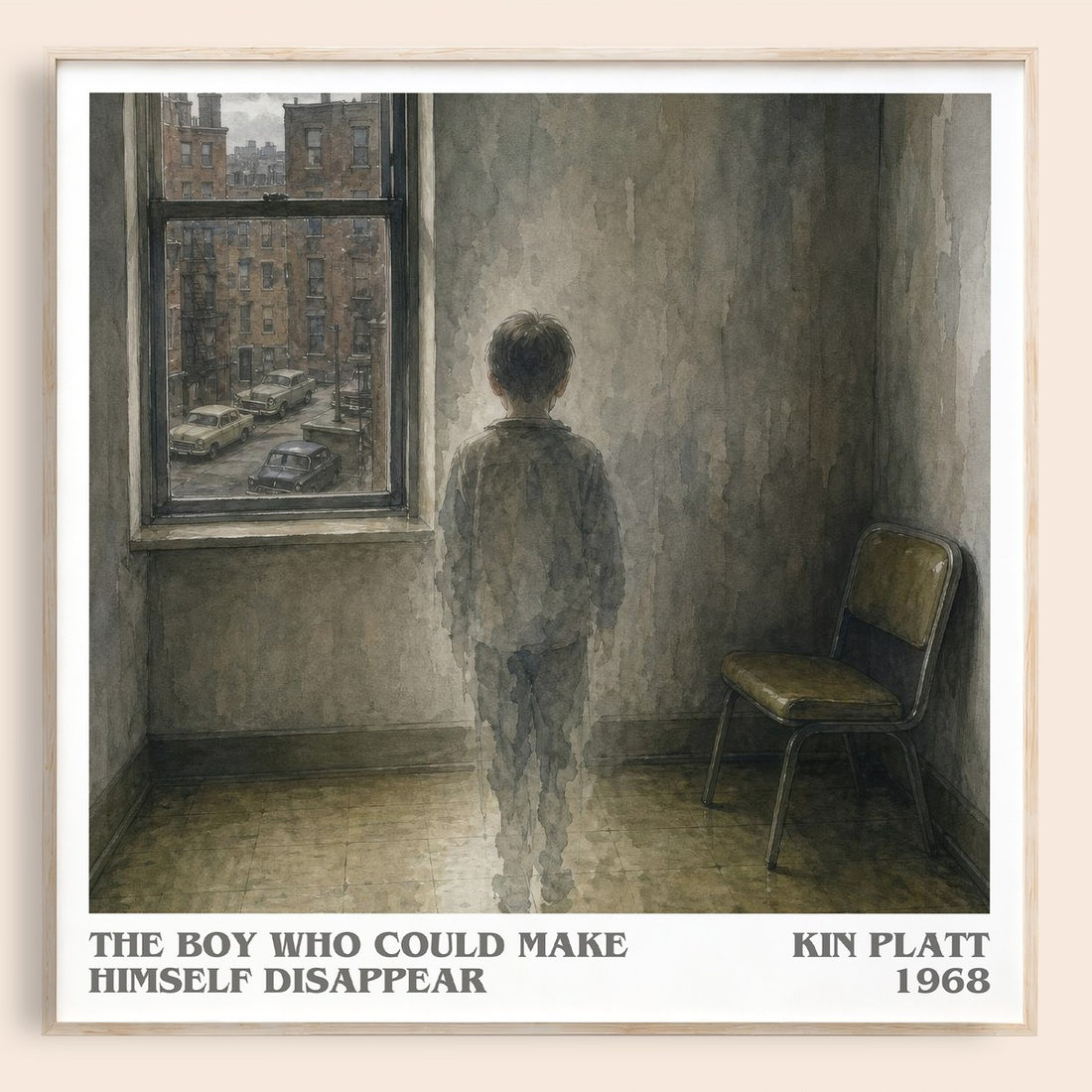 The boy who could make himself disappear literary book poster by Kin Platt – framed literary art print