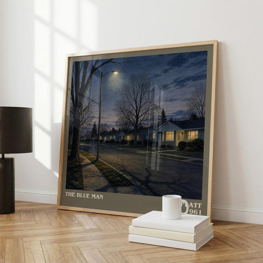 The blue man literary print framed by window – literary home decor