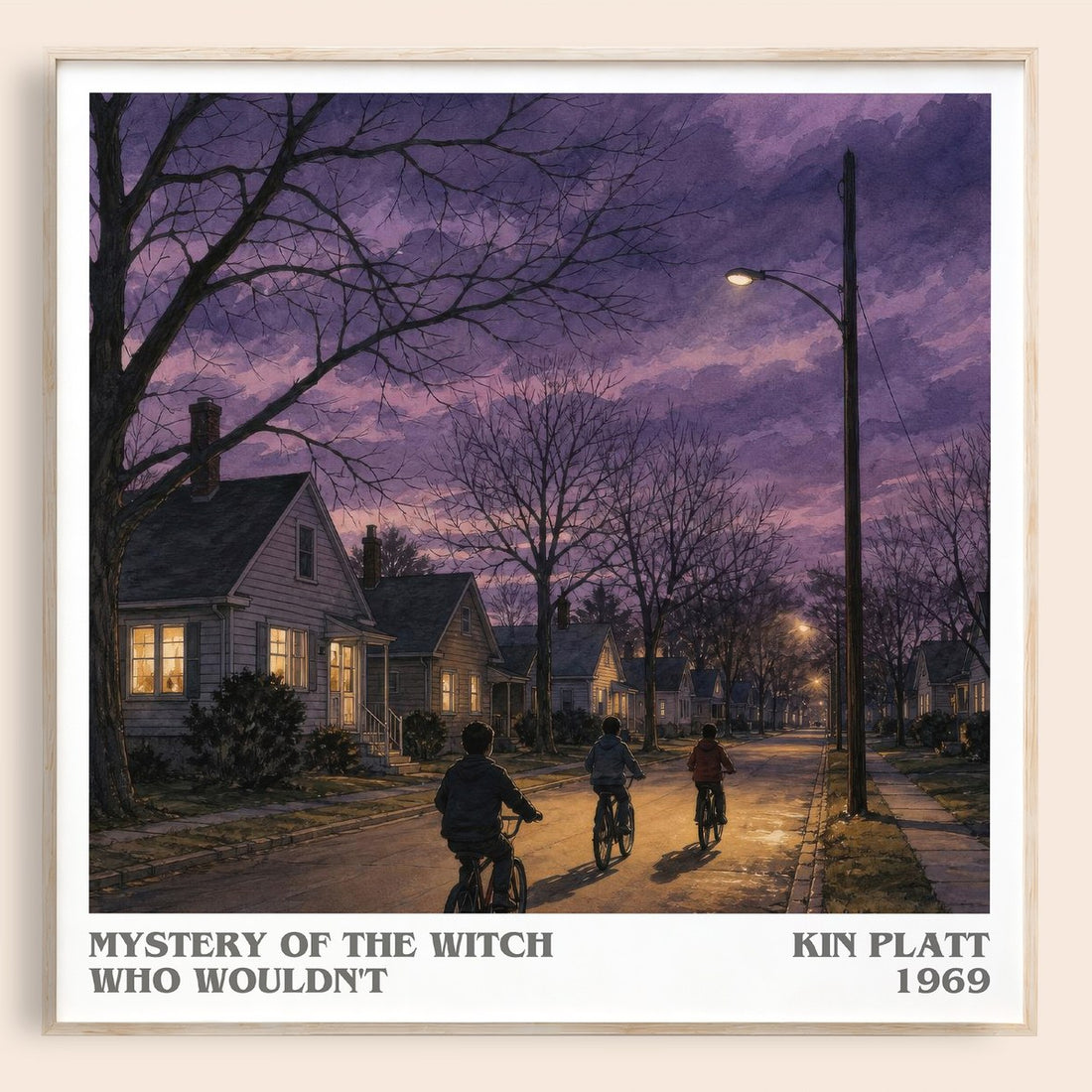 Mystery of the Witch Who Wouldn't literary book poster by Kin Platt – framed literary art print
