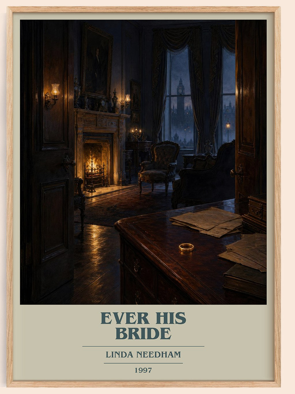 Ever His Bride book cover book poster by Linda Needham – framed literary art print
