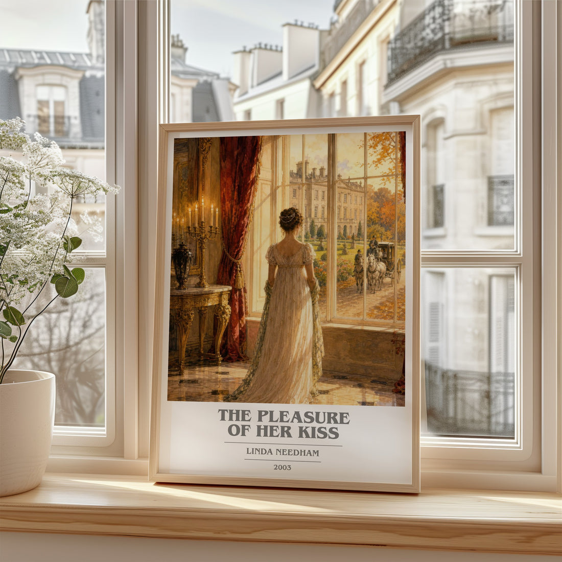 The Pleasure of Her Kiss book cover poster colour and style options – Linda Needham book art