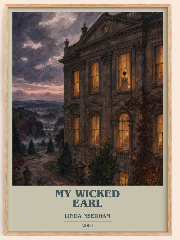 My Wicked Earl book cover book poster by Linda Needham – framed literary art print