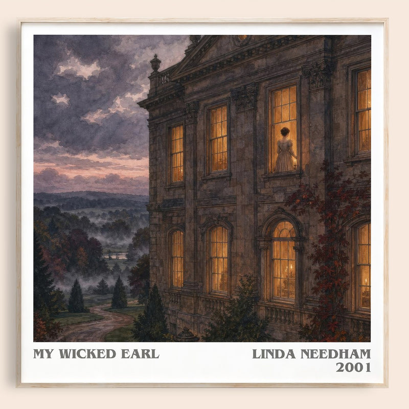 My Wicked Earl literary book poster by Linda Needham – framed literary art print