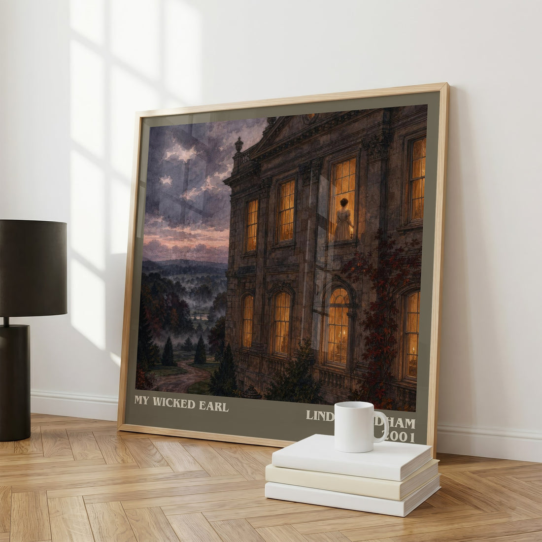 My Wicked Earl literary print framed by window – literary home decor