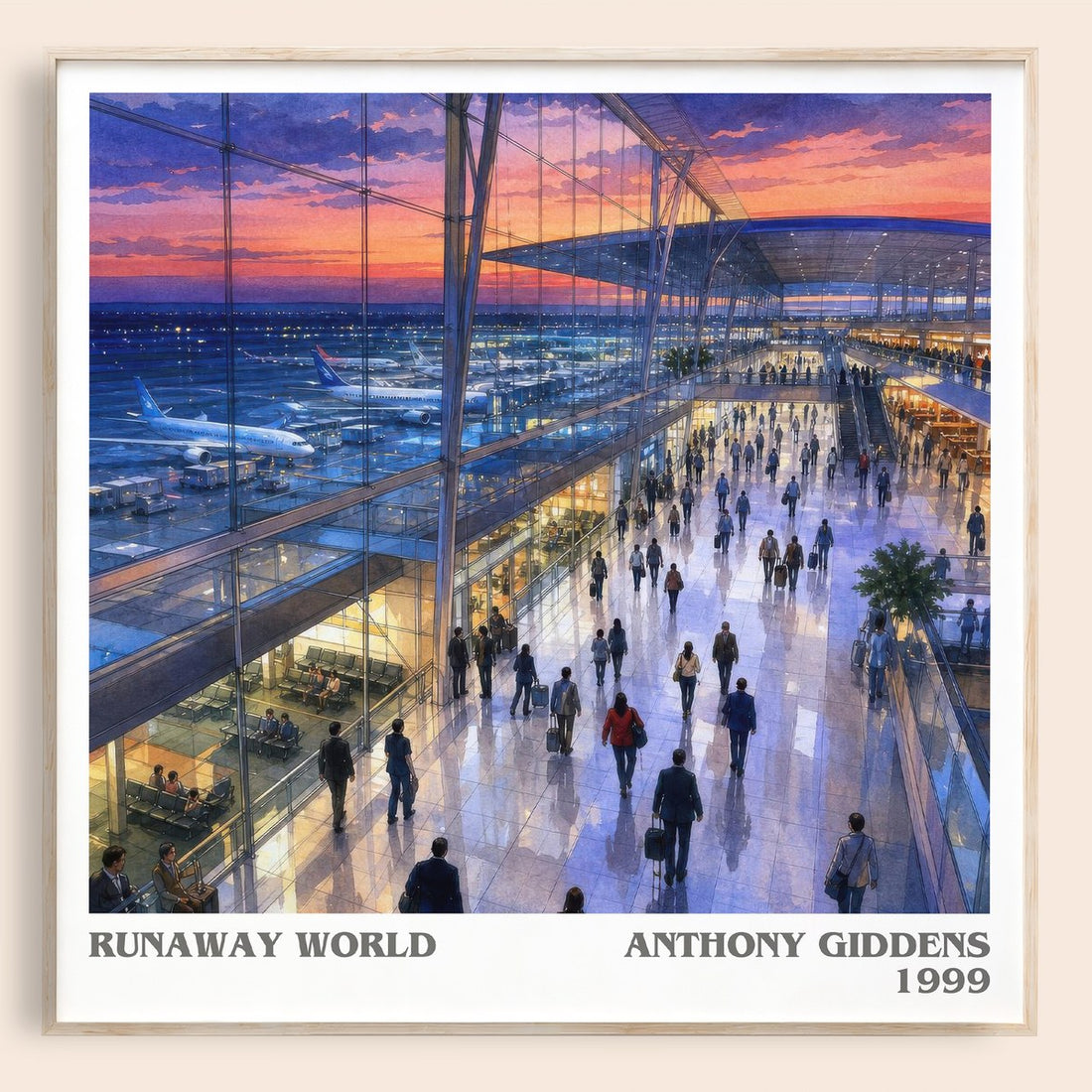 Runaway world literary book poster by Anthony Giddens – framed literary art print
