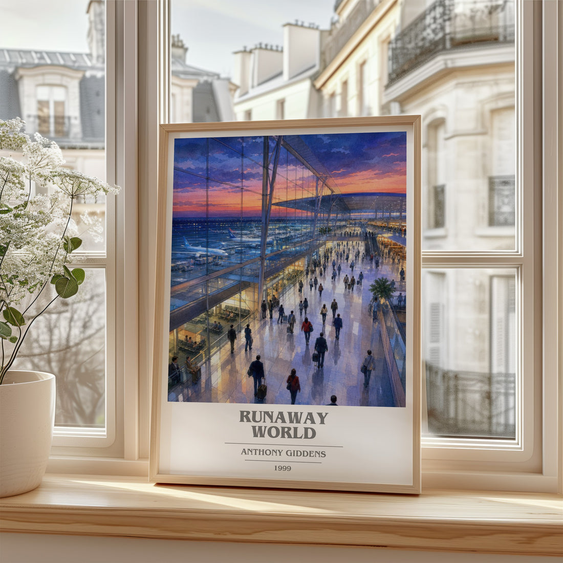 Runaway world book cover poster colour and style options – Anthony Giddens book art