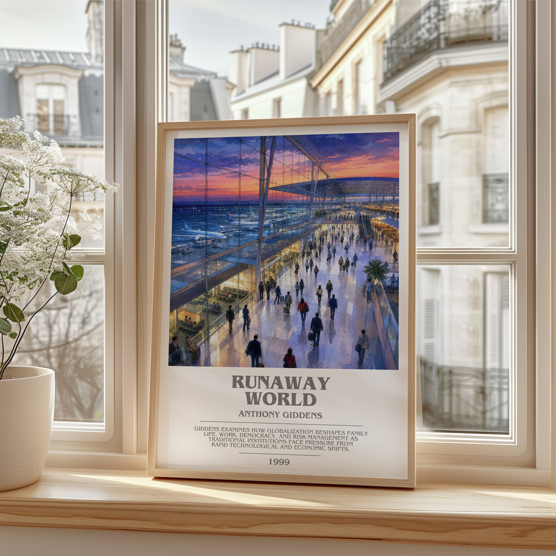 Runaway world bookish poster colour and style options – Anthony Giddens book art