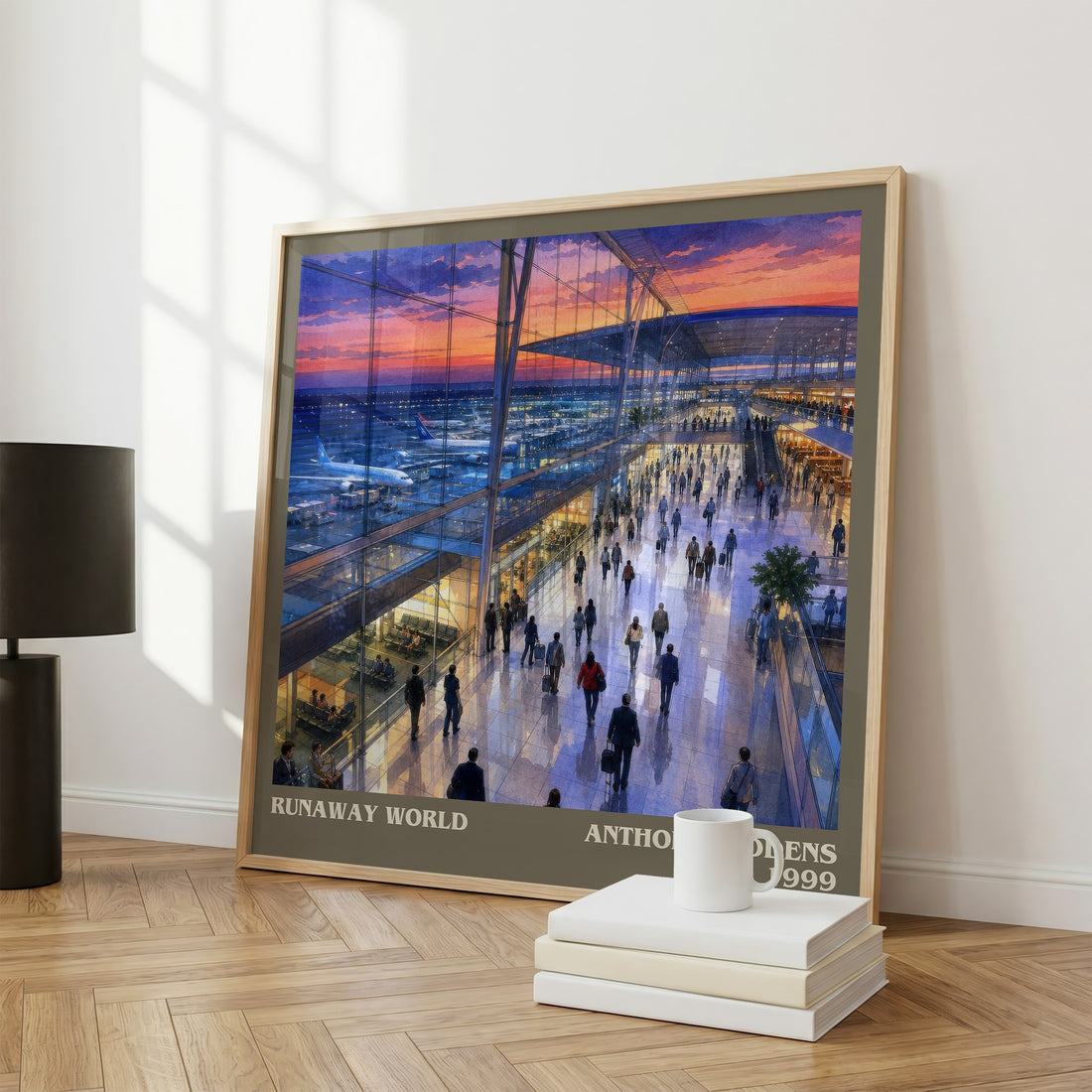 Runaway world literary print framed by window – literary home decor