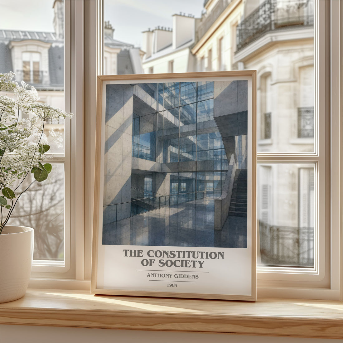 The constitution of society book cover poster colour and style options – Anthony Giddens book art