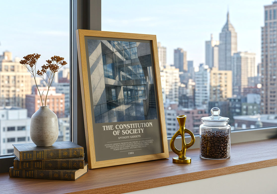 The constitution of society bookish print framed by window – literary home decor