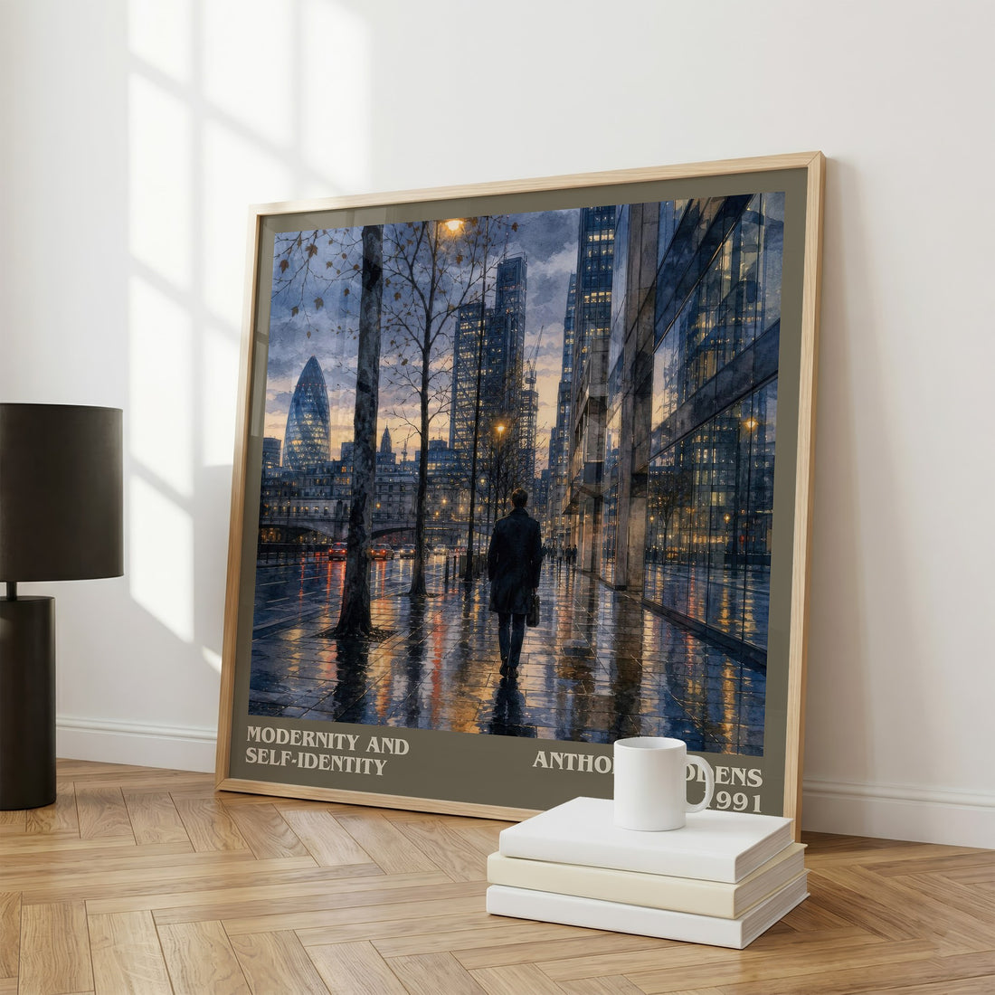 Modernity and self-identity literary print framed by window – literary home decor