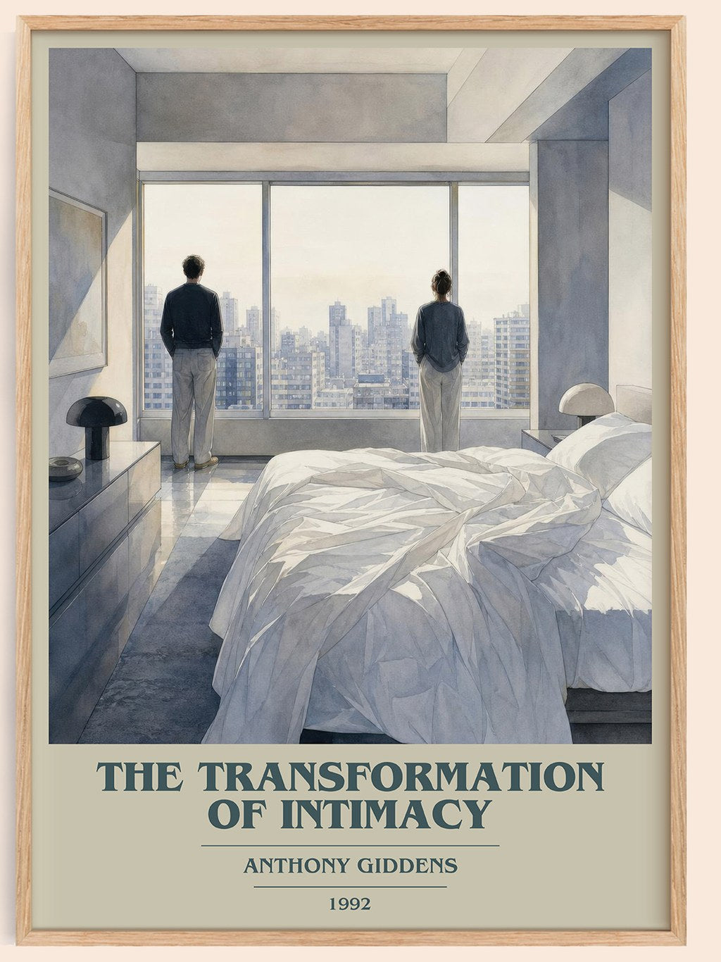 The transformation of intimacy book cover book poster by Anthony Giddens – framed literary art print
