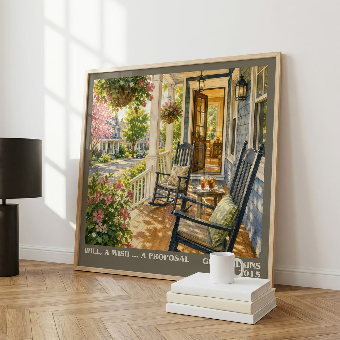 Will, a Wish ... a Proposal literary print framed by window – literary home decor
