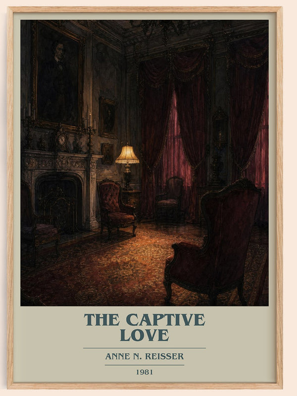 The captive love book cover book poster by Anne N. Reisser – framed literary art print