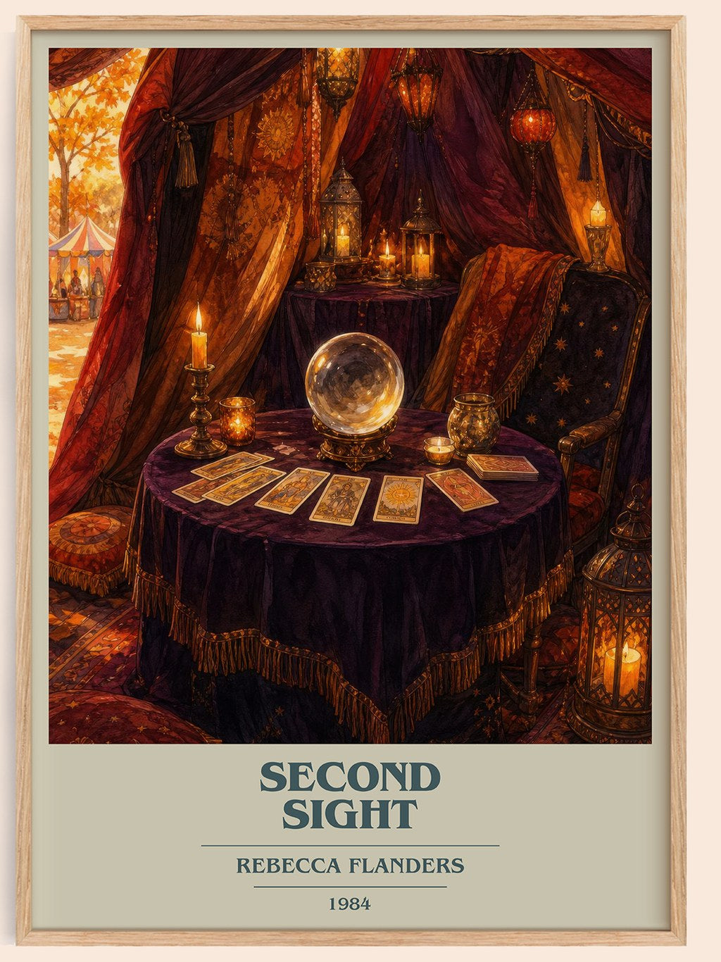 Second Sight book cover book poster by Rebecca Flanders – framed literary art print