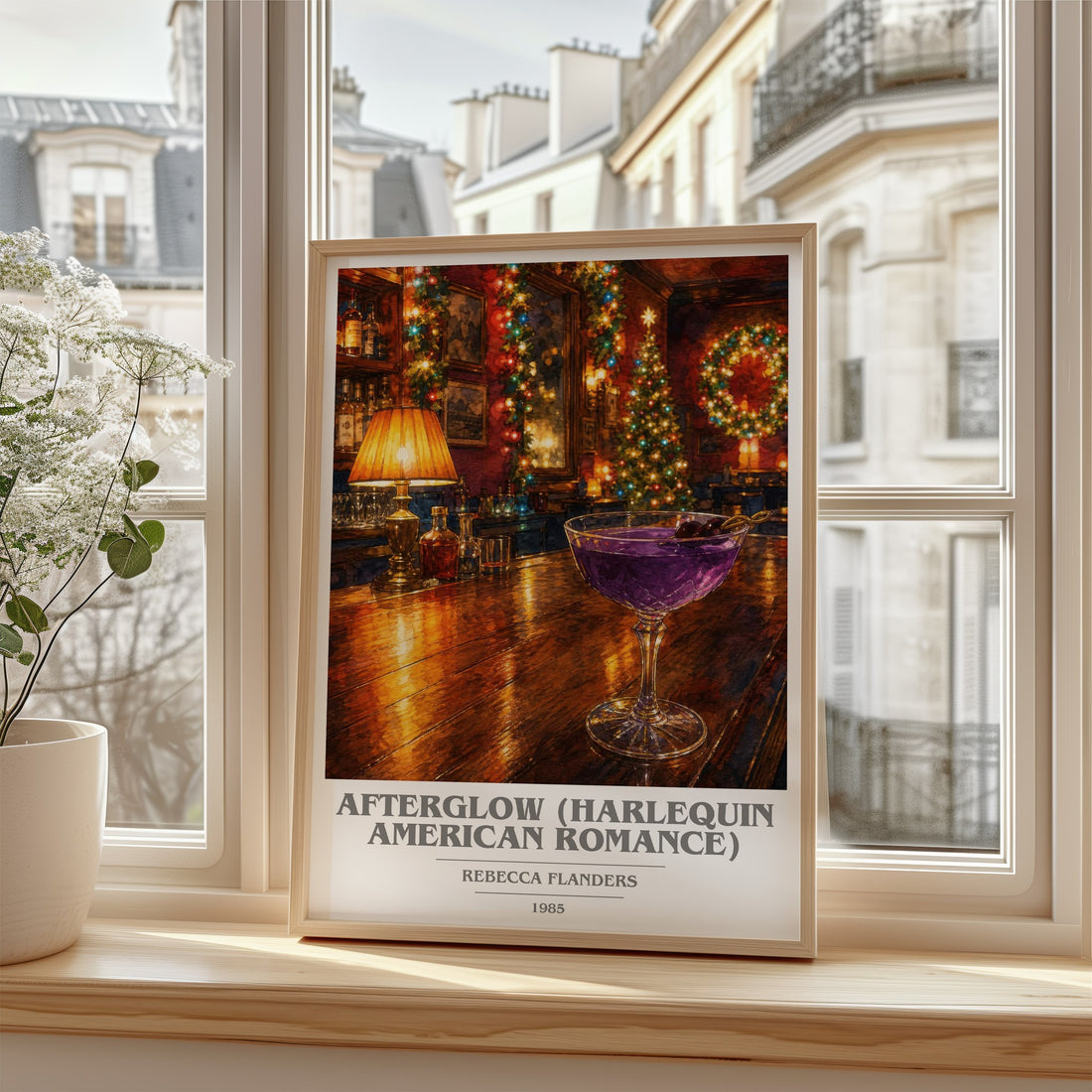 Afterglow (Harlequin American Romance) Book Cover Poster by Rebecca Flanders – framed print by a bright window