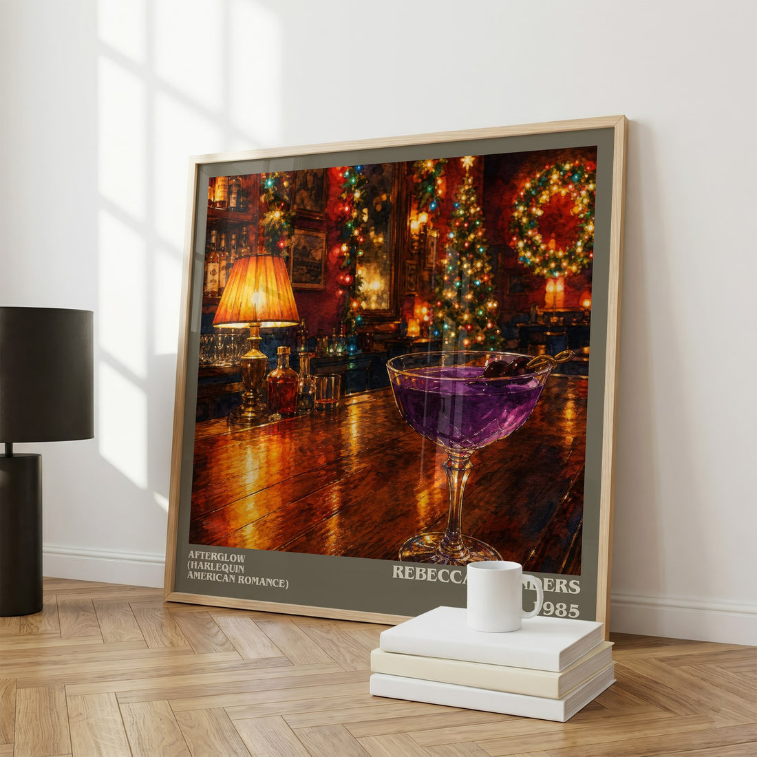 Afterglow (Harlequin American Romance) literary print framed by window – literary home decor