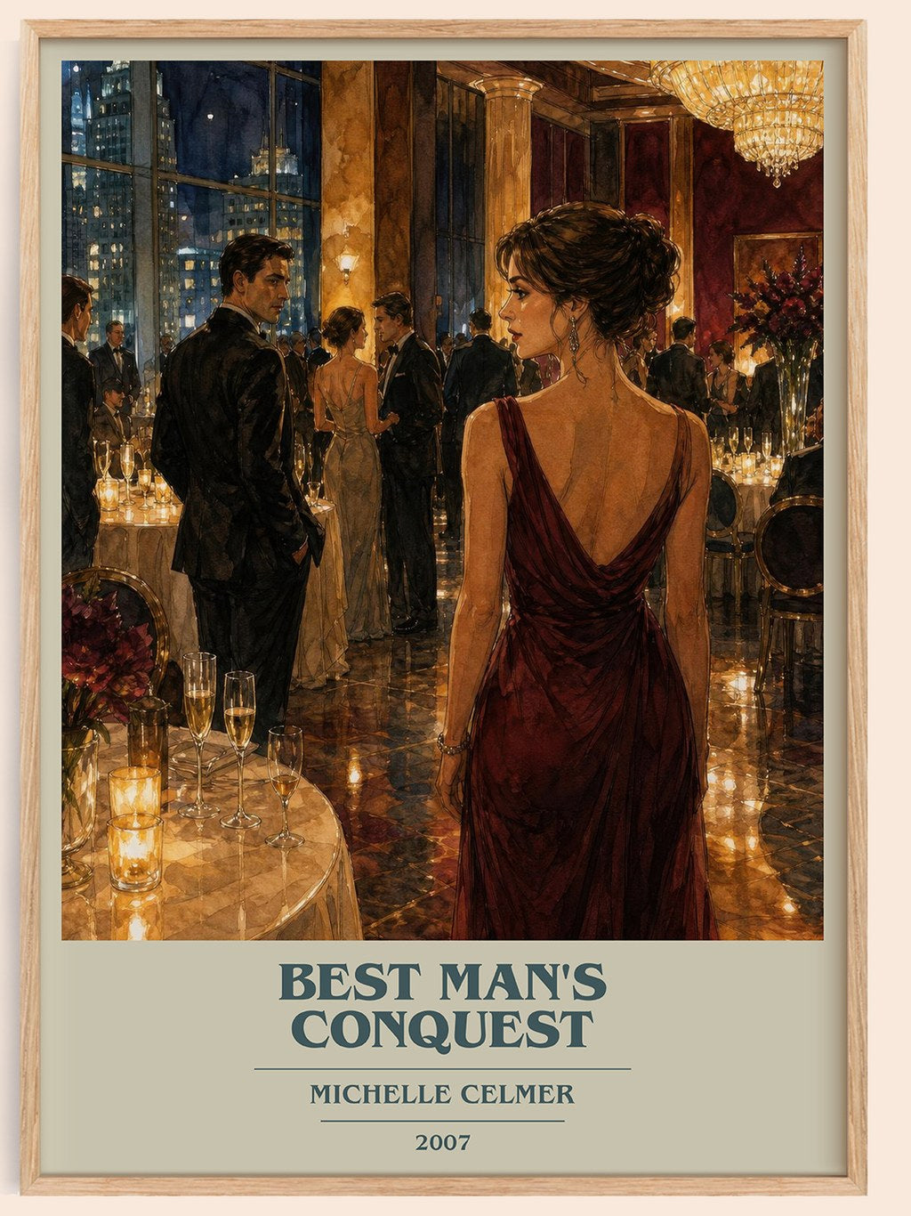 Best Man's Conquest book cover book poster by Michelle Celmer – framed literary art print