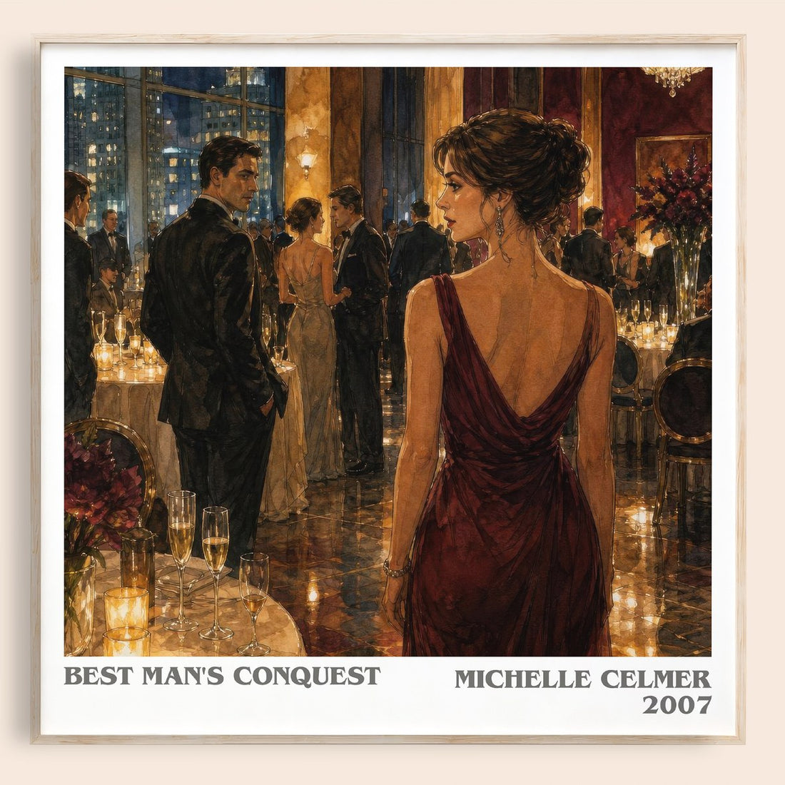 Best Man's Conquest literary book poster by Michelle Celmer – framed literary art print