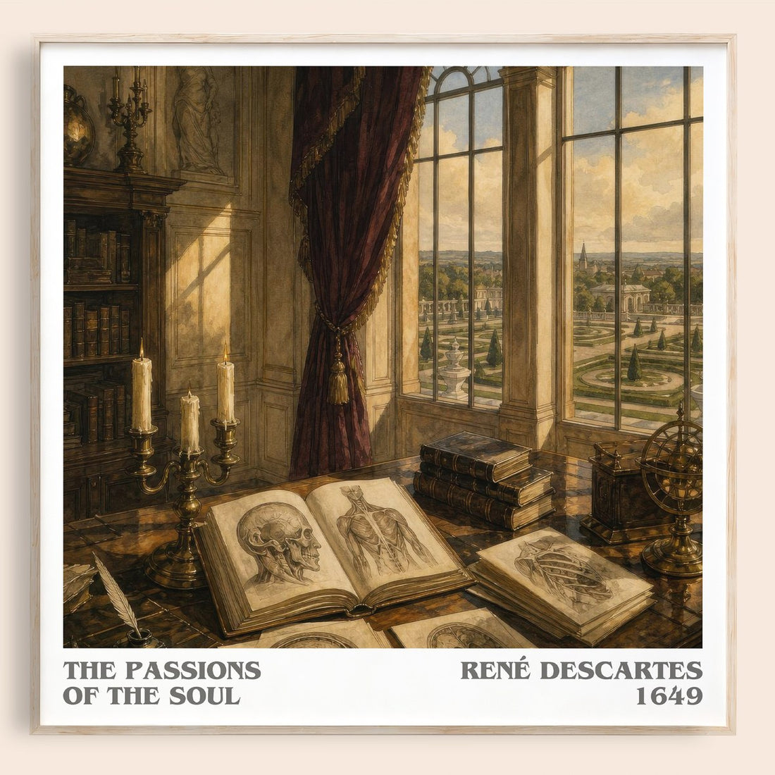 The Passions of the Soul literary book poster by René Descartes – framed literary art print