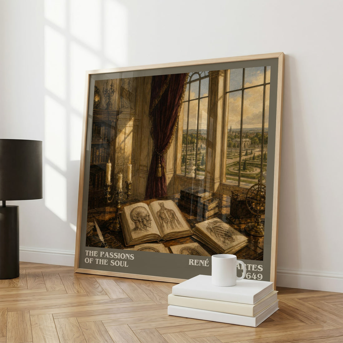 The Passions of the Soul literary print framed by window – literary home decor